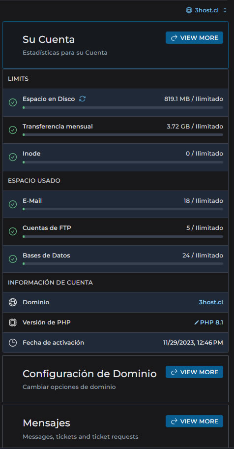 Estadísticas y recursos de su cuenta